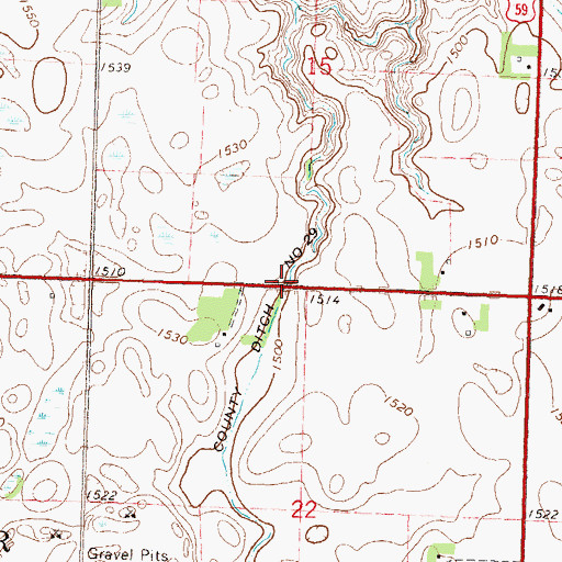 Topographic Map of County Ditch Number Twentynine, MN