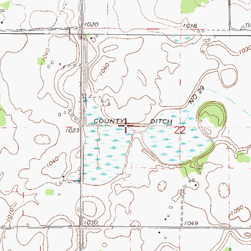 Topographic Map of County Ditch Number Twentynine, MN