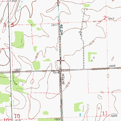 Topographic Map of County Ditch Number Twentynine, MN