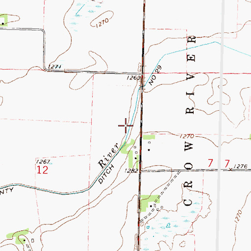Topographic Map of County Ditch Number Twentynine, MN