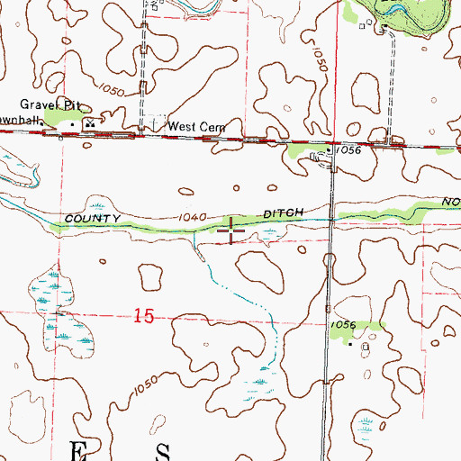 Topographic Map of County Ditch Number Three, MN