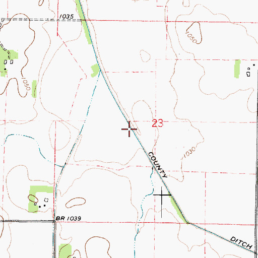 Topographic Map of County Ditch Number Three, MN
