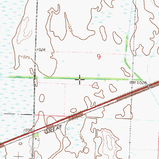 Topographic Map of County Ditch Number Three, MN