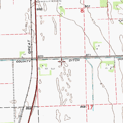 Topographic Map of County Ditch Number Three, MN