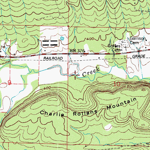 Topographic Map of Rocky Branch, AR