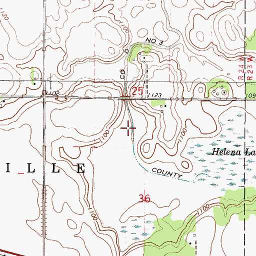 Topographic Map of County Ditch Number Three, MN