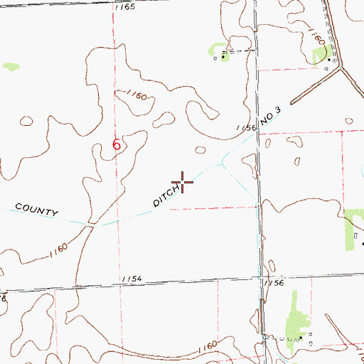 Topographic Map of County Ditch Number Three, MN