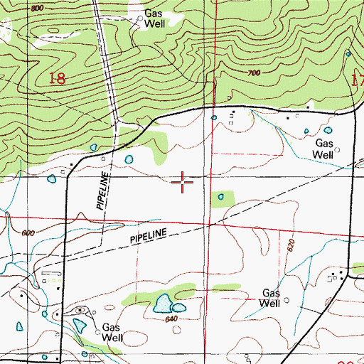 Topographic Map of Booneville Gas Field, AR