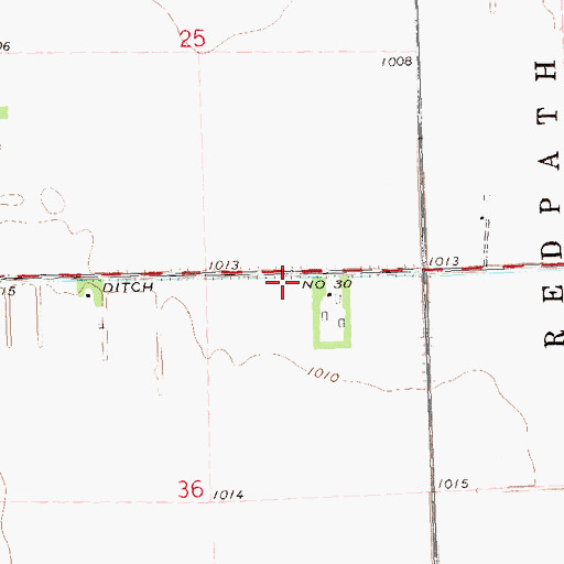 Topographic Map of County Ditch Number Thirty, MN