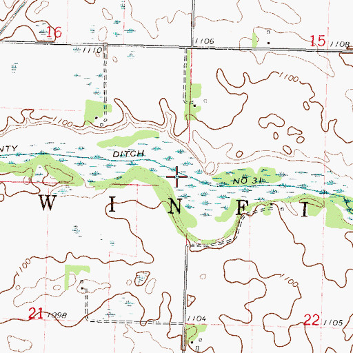Topographic Map of County Ditch Number Thirtyone, MN