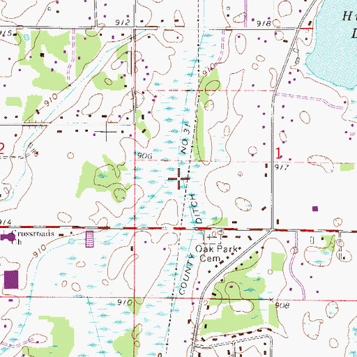 Topographic Map of County Ditch Number Thirtyone, MN