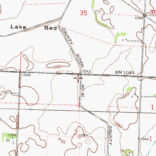 Topographic Map of County Ditch Number Thirtyone, MN
