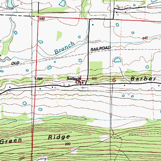 Topographic Map of Antioch Church, AR