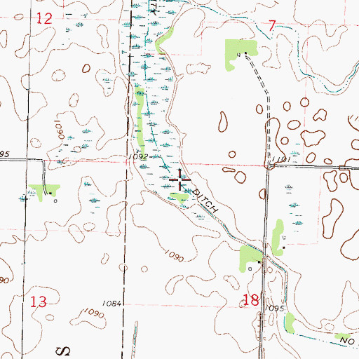 Topographic Map of County Ditch Number Thirtyone, MN
