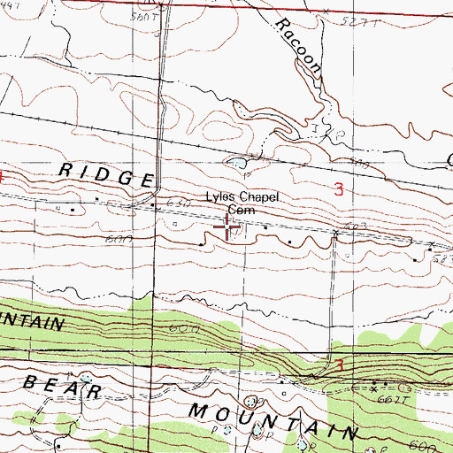 Topographic Map of Lyles Chapel Cemetery, AR