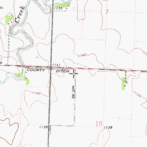 Topographic Map of County Ditch Number Thirtytwo, MN