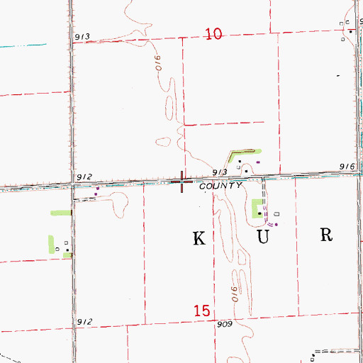 Topographic Map of County Ditch Number Thirtytwo, MN
