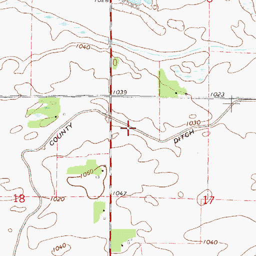 Topographic Map of County Ditch Number Thirtythree, MN