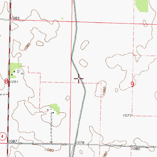 Topographic Map of County Ditch Number Thirtythree, MN