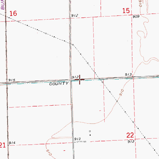 Topographic Map of County Ditch Number Thirtythree, MN