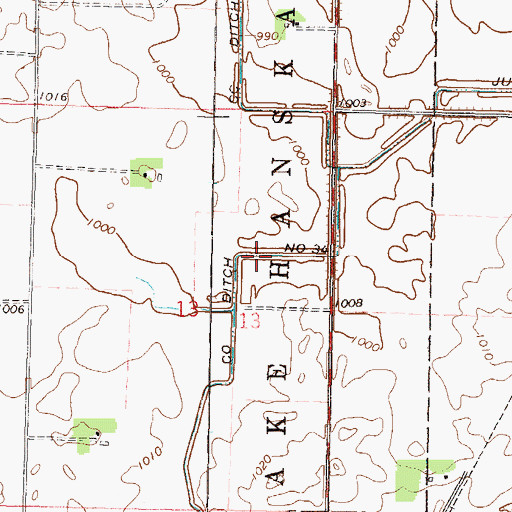Topographic Map of County Ditch Number Thirtyfour, MN