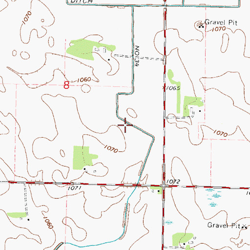 Topographic Map of County Ditch Number Thirtyfour, MN