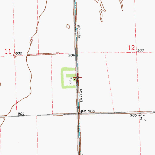 Topographic Map of County Ditch Number Thirtyfive, MN