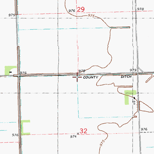 Topographic Map of County Ditch Number Thirtyfive, MN