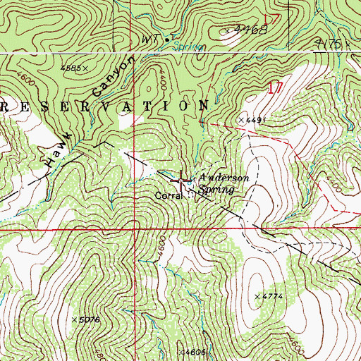 Topographic Map of Anderson Spring, AZ