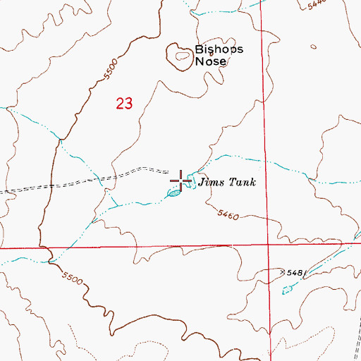 Topographic Map of Jims Tank, AZ