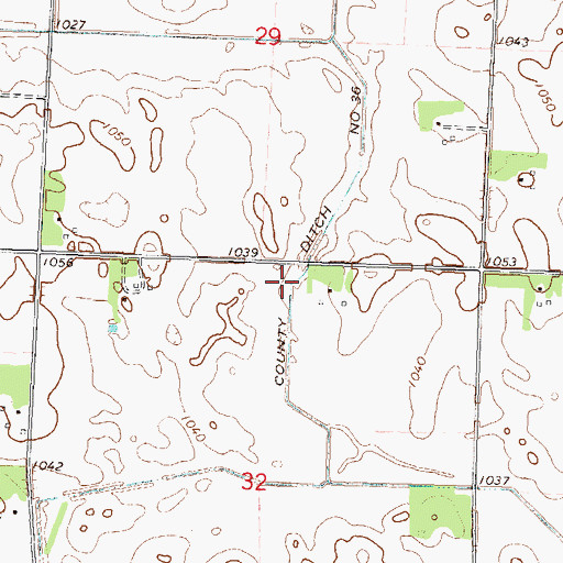 Topographic Map of County Ditch Number Thirtysix, MN