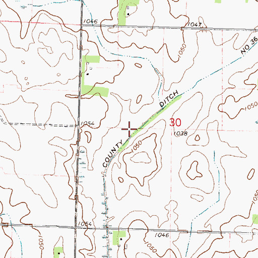 Topographic Map of County Ditch Number Thirtysix, MN