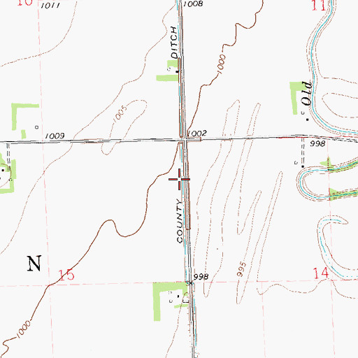 Topographic Map of County Ditch Number Thirtysix, MN