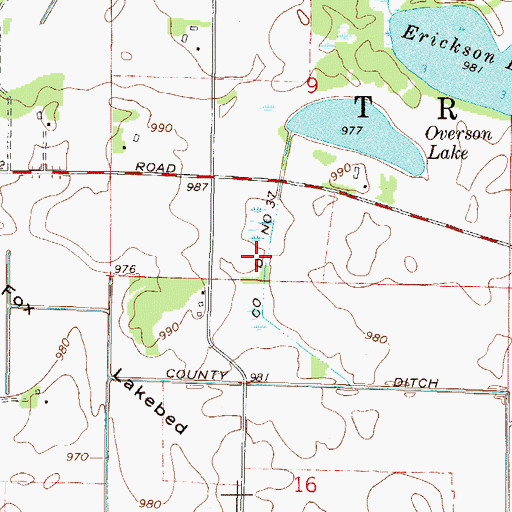 Topographic Map of County Ditch Number Thirtyseven, MN