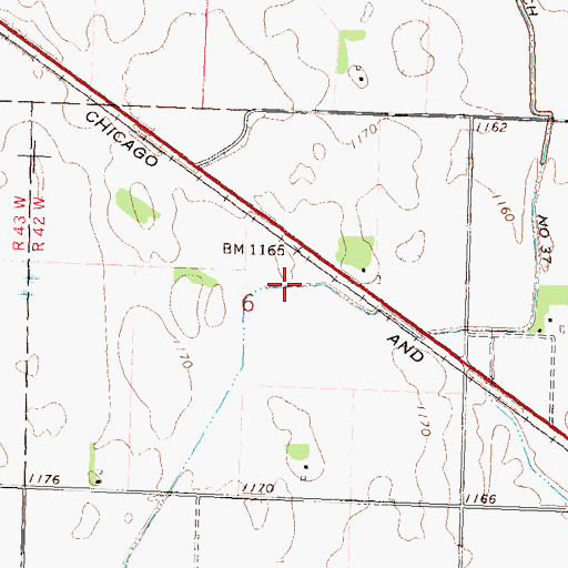 Topographic Map of County Ditch Number Thirtyseven, MN