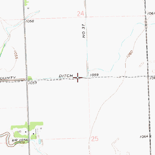 Topographic Map of County Ditch Number Thirtyseven, MN