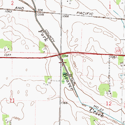 Topographic Map of County Ditch Number Thirtyseven, MN