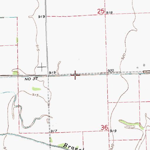 Topographic Map of County Ditch Number Thirtyseven, MN