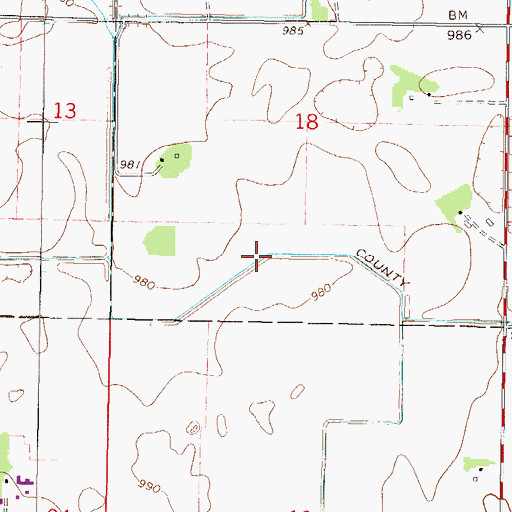 Topographic Map of County Ditch Number Thirtyeight, MN