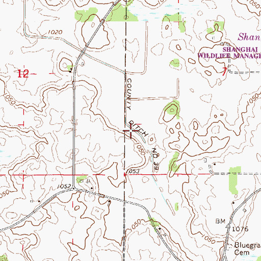 Topographic Map of County Ditch Number Thirtynine, MN