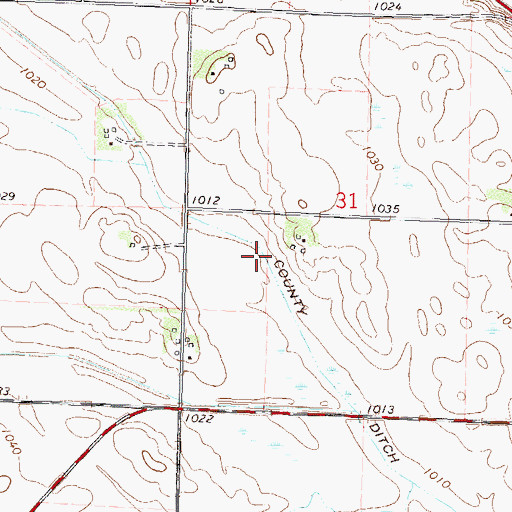 Topographic Map of County Ditch Number Thirtynine, MN