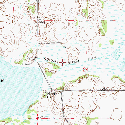 Topographic Map of County Ditch Number Four, MN