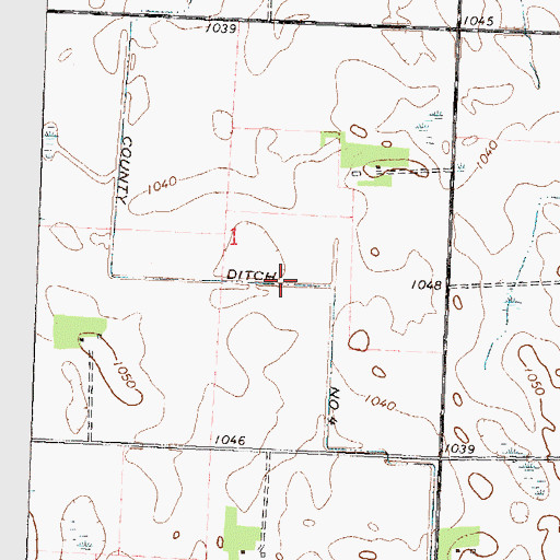 Topographic Map of County Ditch Number Four, MN