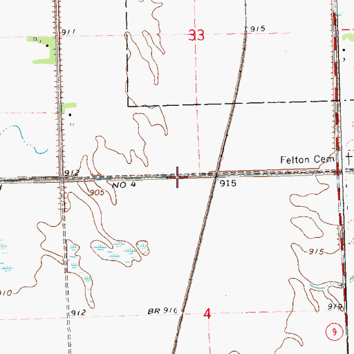 Topographic Map of County Ditch Number Four, MN
