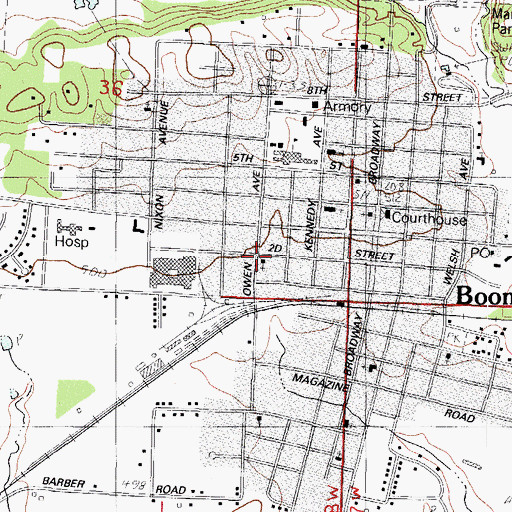 Topographic Map of First Assembly of God Church, AR