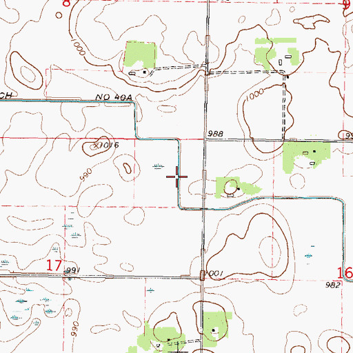 Topographic Map of County Ditch Number Forty A, MN