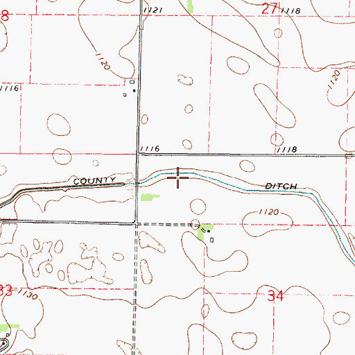 Topographic Map of County Ditch Number Fortyone, MN