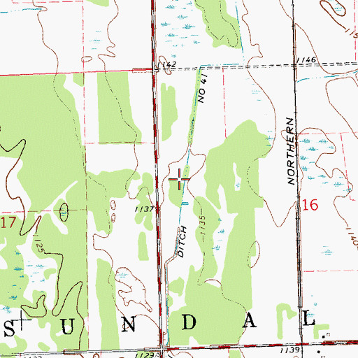 Topographic Map of County Ditch Number Fortyone, MN