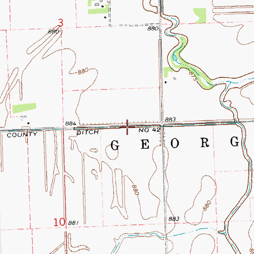 Topographic Map of County Ditch Number Fortytwo, MN