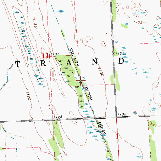 Topographic Map of County Ditch Number Fortytwo, MN